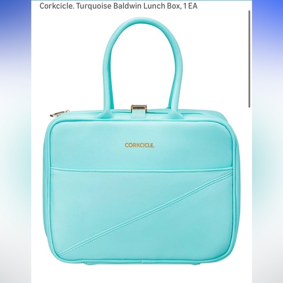 🥶Corkcicle Neoprene Baldwin Box Turquoise Lunchbox - Picture 1 of 14
